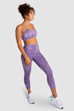 Aivory Tie Dye Crop - Mauve Purple Womens