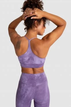 Aivory Tie Dye Crop - Mauve Purple Womens
