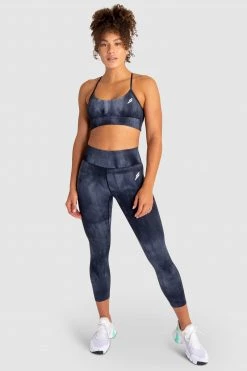 Aivory Womens Tie Dye Crop - Midnight Black