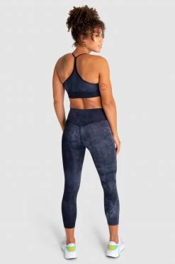 Aivory Womens Tie Dye Crop - Midnight Black