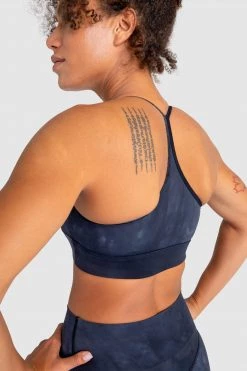 Aivory Womens Tie Dye Crop - Midnight Black