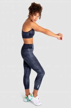 Aivory Womens Tie Dye Crop - Midnight Black