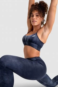 Aivory Womens Tie Dye Crop - Midnight Black