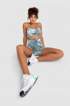 Aivory Womens Tie Dye Crop - Moss Green