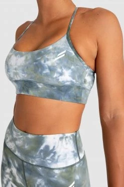 Aivory Womens Tie Dye Crop - Moss Green