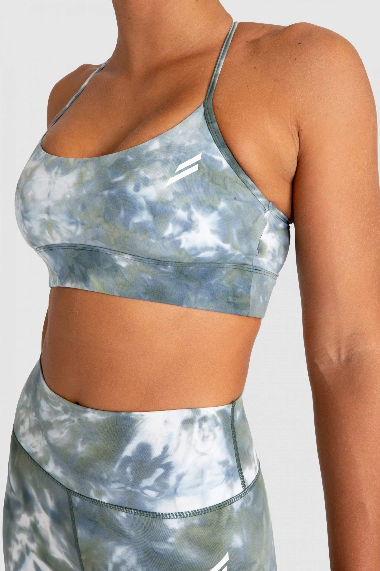 Aivory Womens Tie Dye Crop - Moss Green