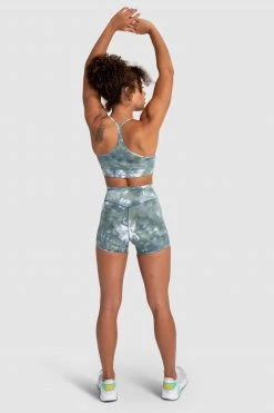Aivory Womens Tie Dye Crop - Moss Green
