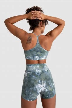 Aivory Womens Tie Dye Crop - Moss Green