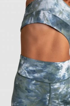 Aivory Womens Tie Dye Crop - Moss Green