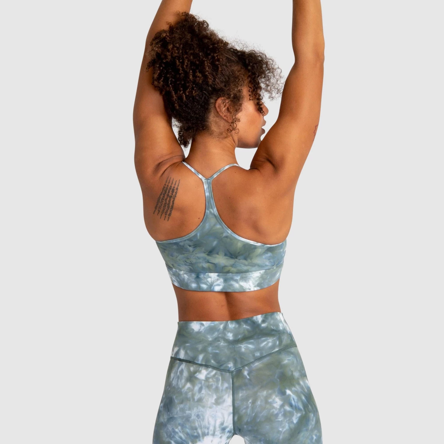 Aivory Womens Tie Dye Crop - Moss Green