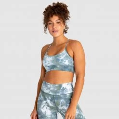 Aivory Womens Tie Dye Crop - Moss Green