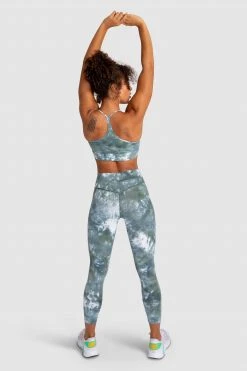 Aivory Tie Dye Leggings - Moss Green Womens