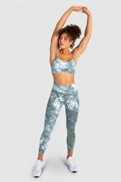 Aivory Tie Dye Leggings - Moss Green Womens