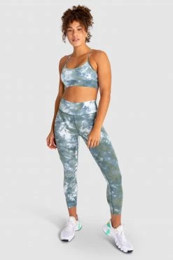 Aivory Tie Dye Leggings - Moss Green Womens