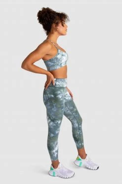 Aivory Tie Dye Leggings - Moss Green Womens