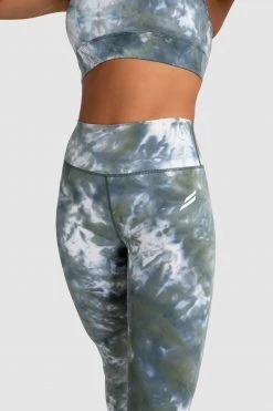 Aivory Tie Dye Leggings - Moss Green Womens