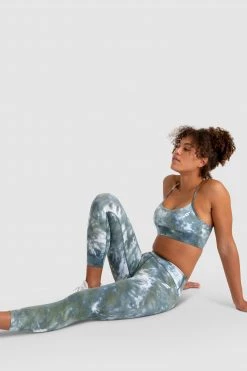 Aivory Tie Dye Leggings - Moss Green Womens