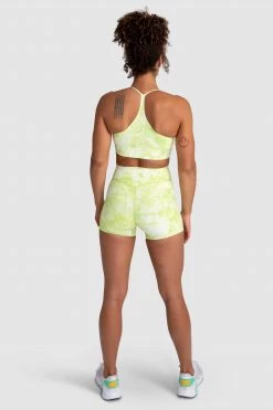 Aivory Tie Dye Shorts - Citrus Yellow Womens