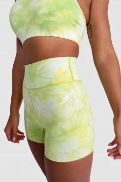 Aivory Tie Dye Shorts - Citrus Yellow Womens