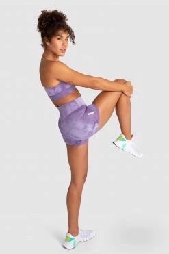 Aivory Tie Dye Shorts - Mauve Purple