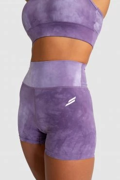 Aivory Tie Dye Shorts - Mauve Purple