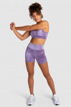 Aivory Tie Dye Shorts - Mauve Purple