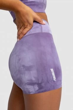 Aivory Tie Dye Shorts - Mauve Purple