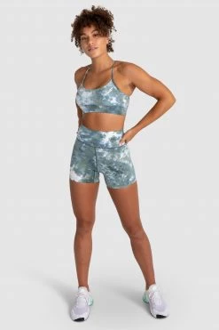 Aivory Tie Dye Shorts - Moss Green