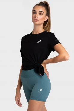 Darren Womens Tie-Up Tee - Black