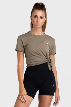 Darren Womens Tie-Up Tee - Khaki