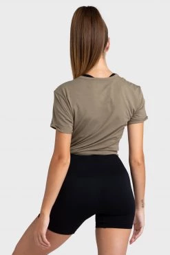 Darren Womens Tie-Up Tee - Khaki