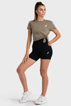 Darren Womens Tie-Up Tee - Khaki