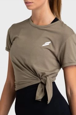 Darren Womens Tie-Up Tee - Khaki