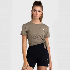 Darren Womens Tie-Up Tee - Khaki