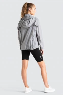 Female Outlet Womens Unisex Marked Running Jacket - Grey