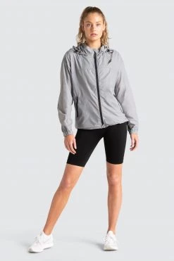 Female Outlet Womens Unisex Marked Running Jacket - Grey