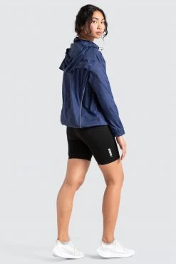 Female Outlet Womens Unisex Marked Running Jacket - Navy