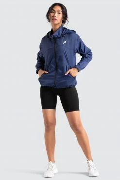 Female Outlet Womens Unisex Marked Running Jacket - Navy