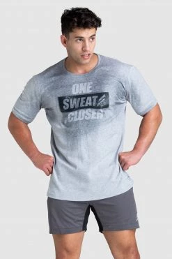 Aivory VictoryDrip Regular Fit Tee - One Sweat Closer - Grey Marl Mens