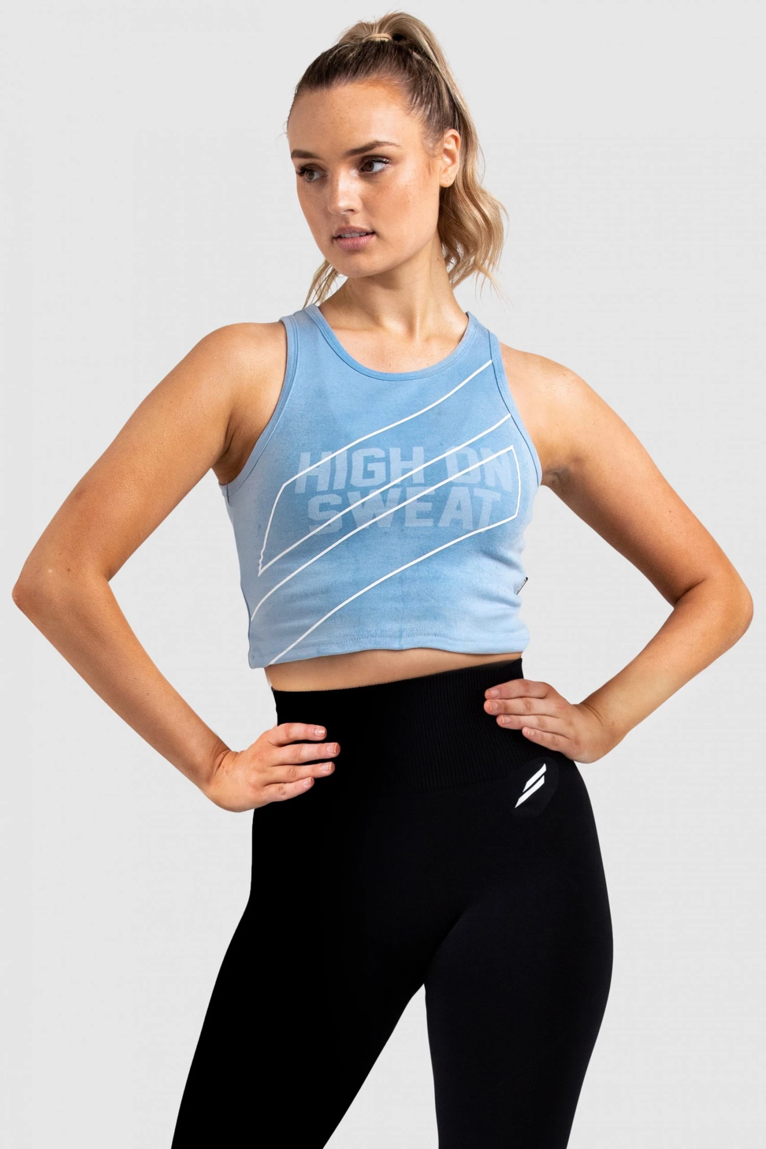Aivory Womens VictoryDrip V2 Cropped Tank - High On Sweat - Sky Blue