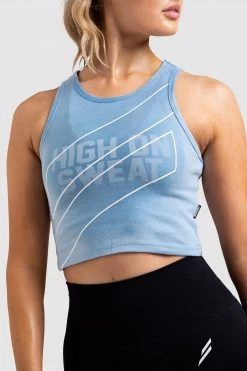 Aivory Womens VictoryDrip V2 Cropped Tank - High On Sweat - Sky Blue