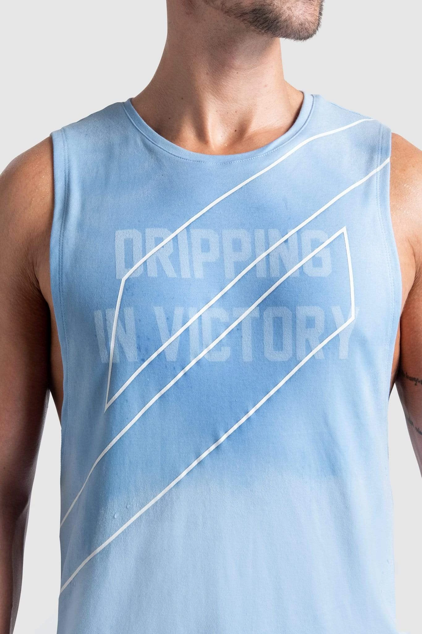 Aivory Mens VictoryDrip V2 Muscle Tank - Dripping In Victory - Sky Blue