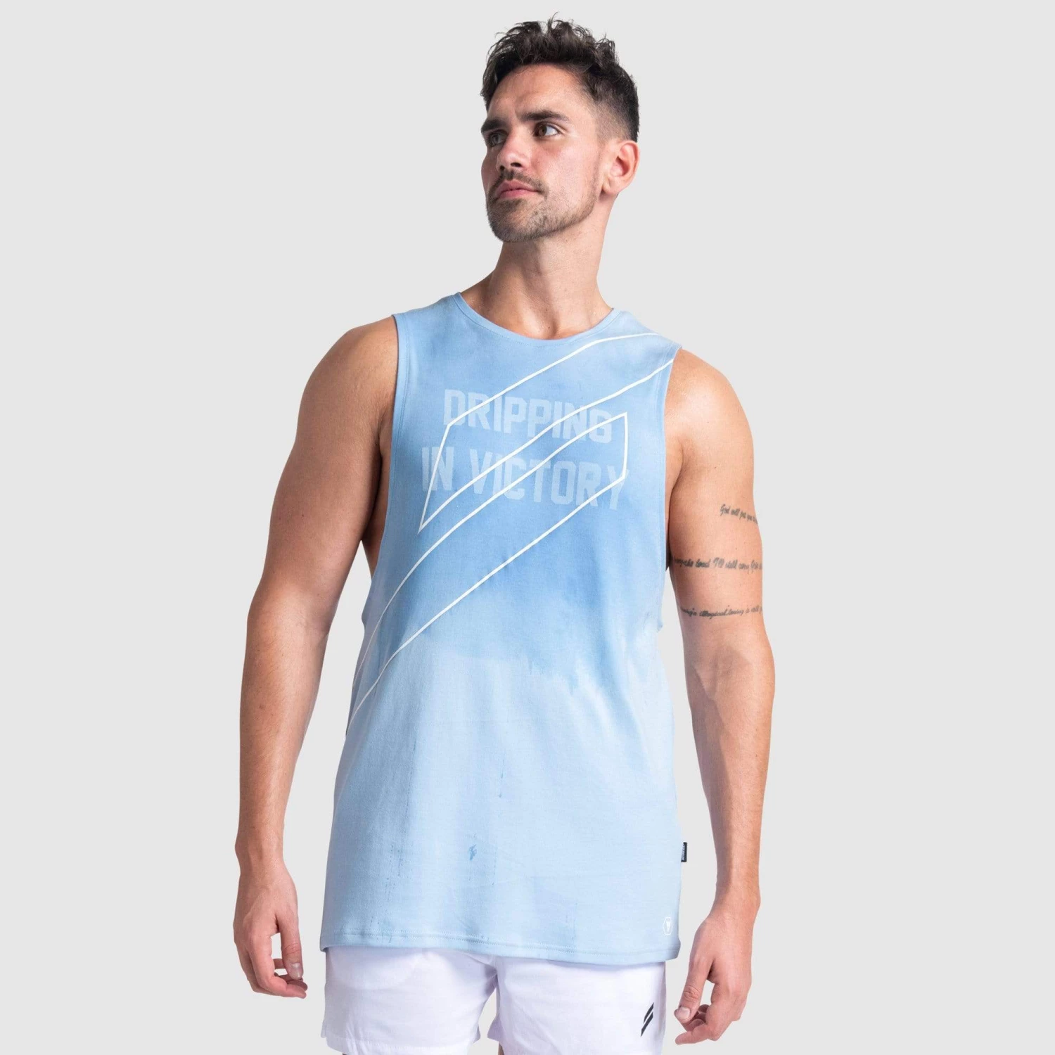 Aivory Mens VictoryDrip V2 Muscle Tank - Dripping In Victory - Sky Blue
